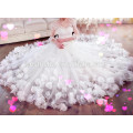 Elegant Trendy Soft Pure white Floral Princess Wedding Dress with Top Quality